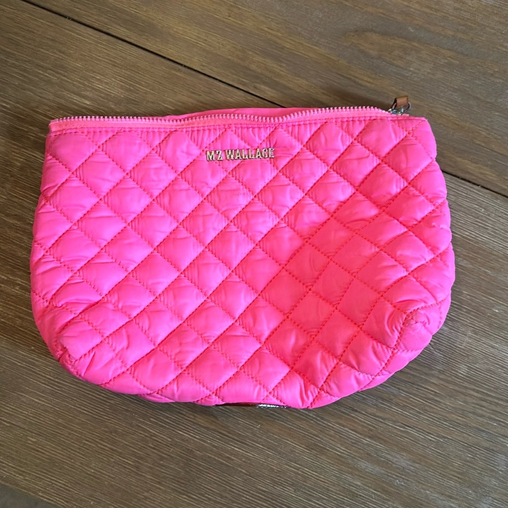 MZ Wallace neon pink cosmetic pouch